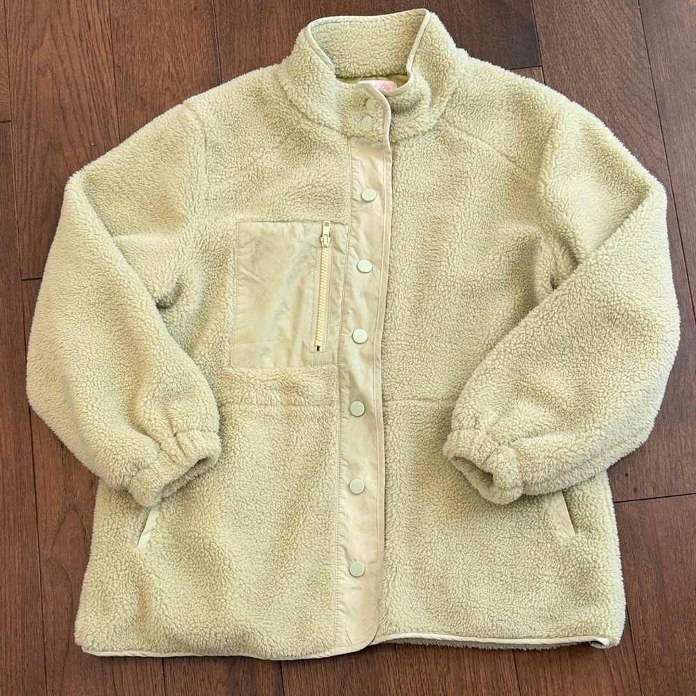 Pink Lily Women’s Fleece Jacket Large in Green - C10-012